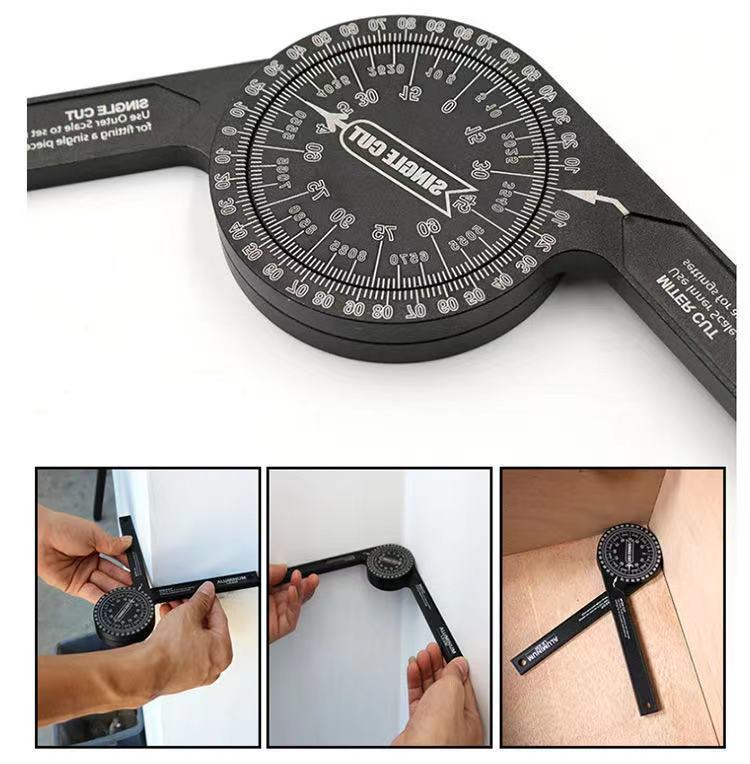 Industrial Grade 360 Horizontal Angle Gauge Protractor for Woodworking & Router Tools Miter Saw & Drill Locator