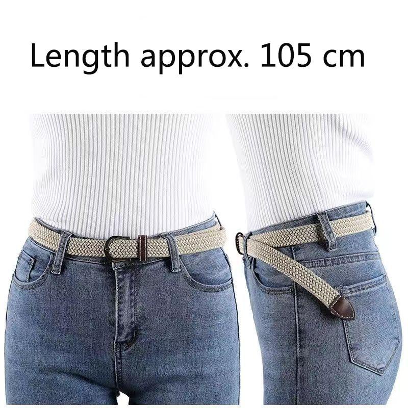 No Hole Punch Men's & Women's Braided Belt Elasticated Stretch Canvas Belt Korean Version Versatile Student Belt