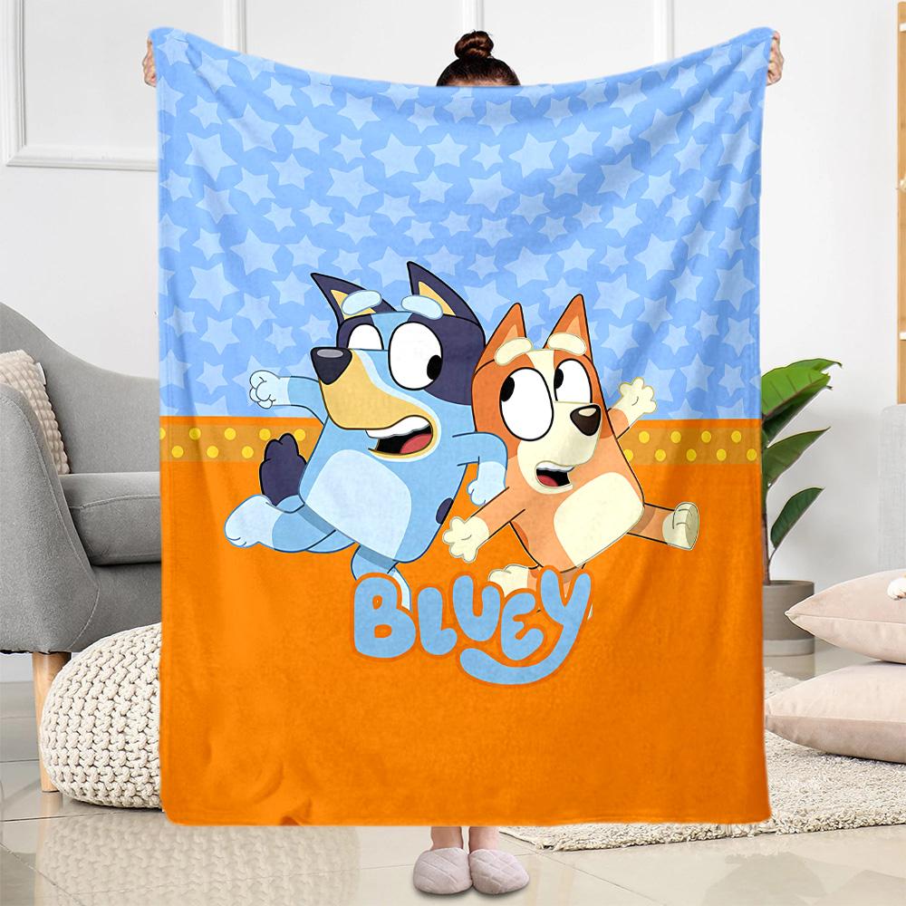 1pc Bluey Bingo Adventure blanket Soft and Warm for Sofa Office Camping Travel Livingroom Great Gift for Friends and Family Comfortable