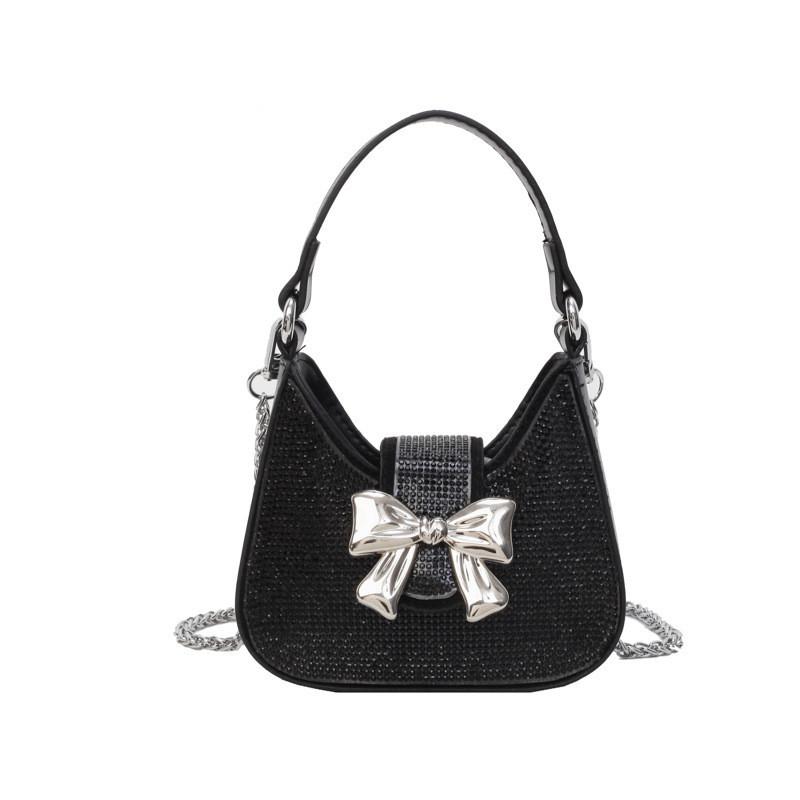Chic Small Batch Crystal Chain Underarm Tote Bag 2024 New Spring Single Shoulder Crossbody Bag