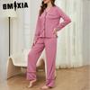GMXIA Women's Homewear Autumn and Winter Cardigan Long-sleeved Trousers Two-piece Pajamas
