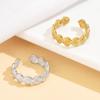 18K Gold-Plated Stainless Steel Shell Ring with Scallop Design