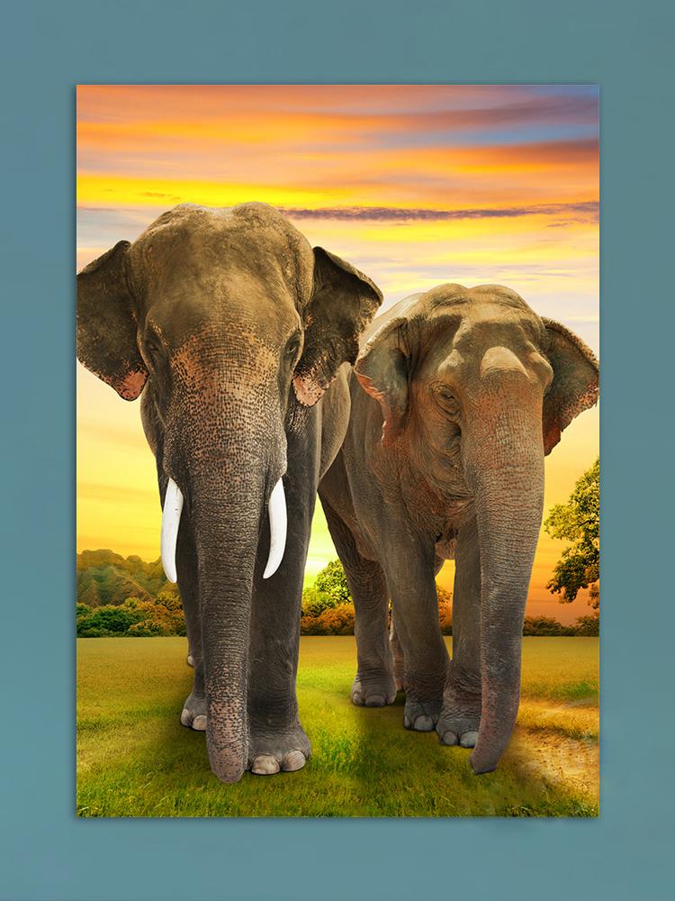 African Elephants Posters Modern Home Decor Animal Canvas Prints Wall Art Pictures for Living Room Interior Decorative Painting