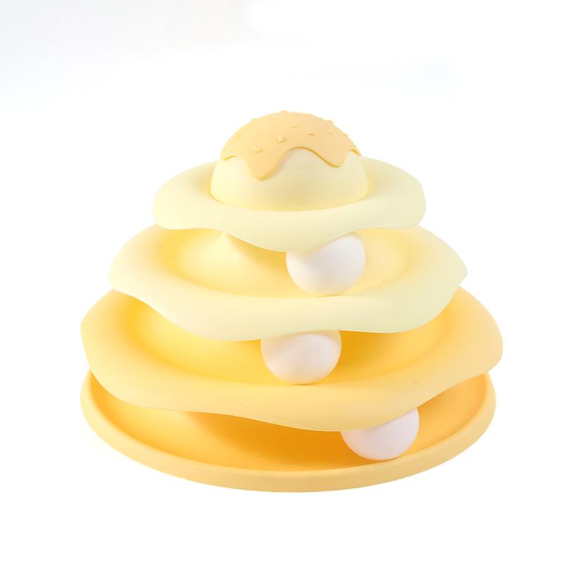 

Original Ice Cream Track Amusement Tray Teasing Cat Boredom Artifact Cat Plastic Toy Kitten Self-hi Pet Supplies жовтий