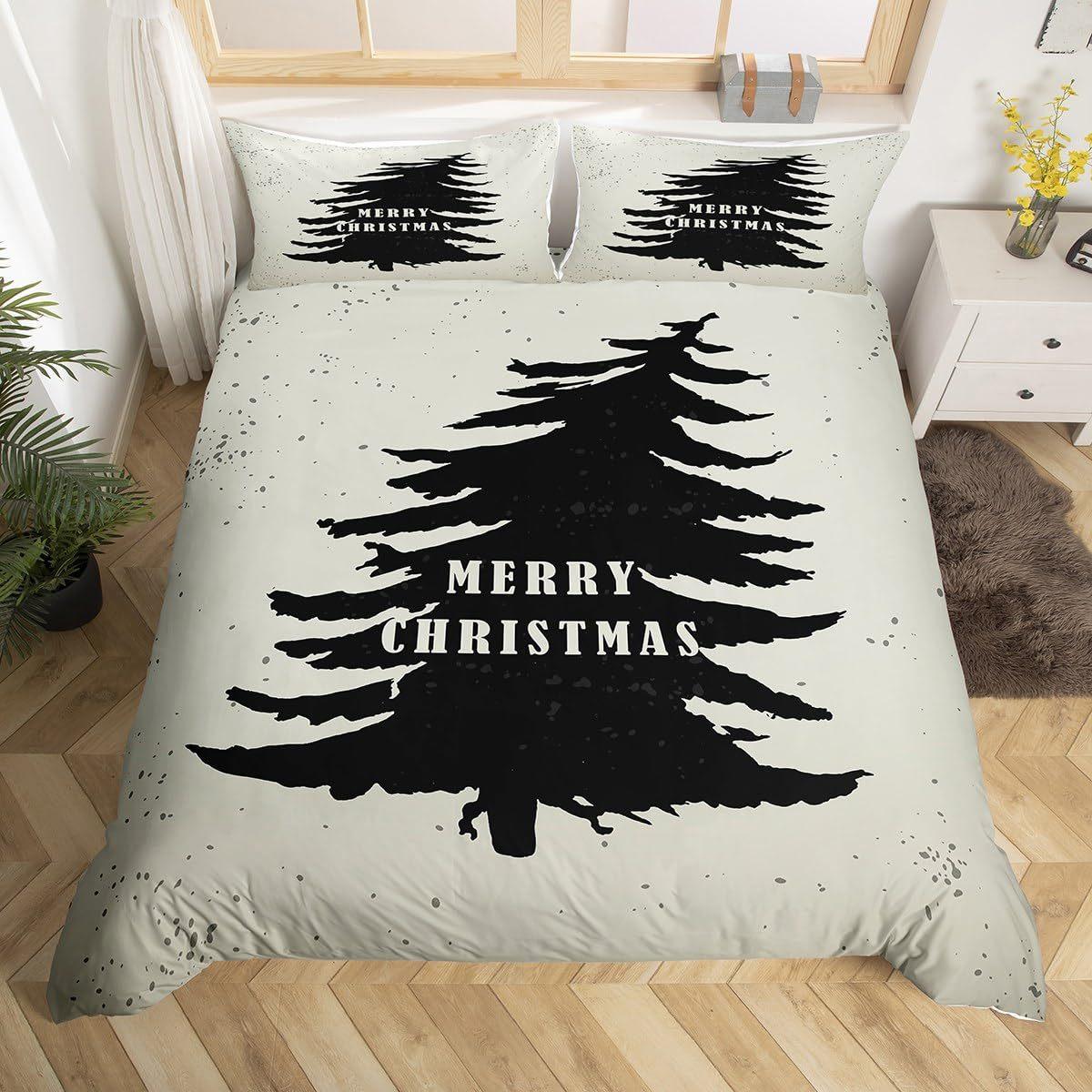 Christmas Tree Down Comforter Set Bedding Set 3-piece Duvet Cover Set 135*200cm