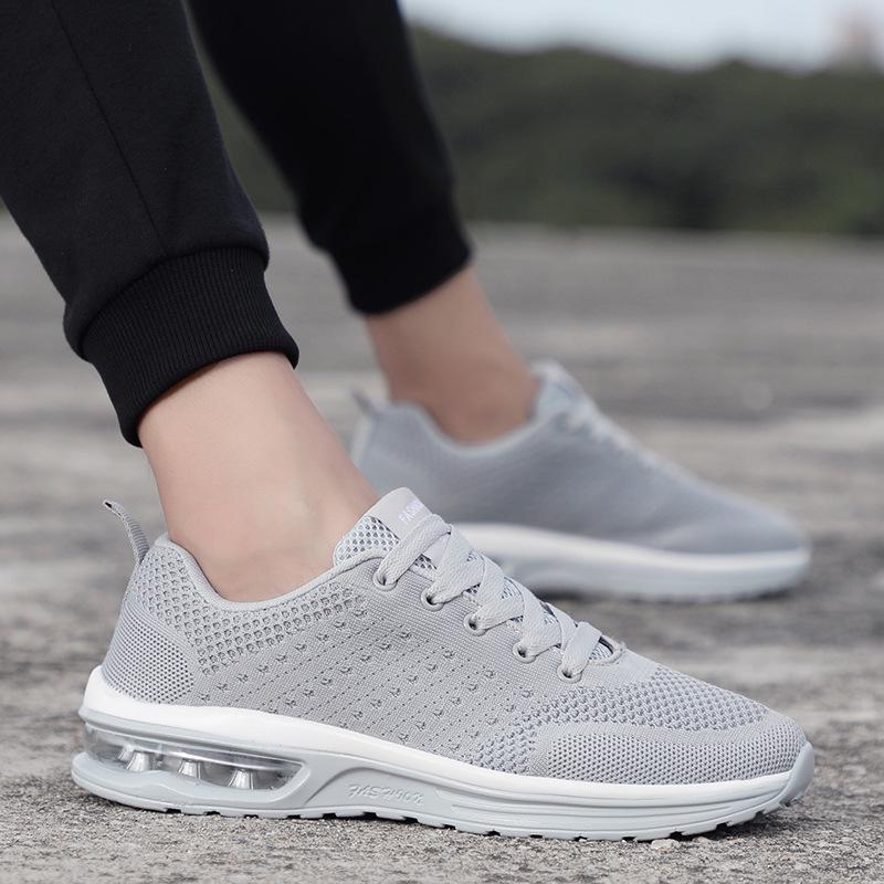 Large size men's flying woven air cushion shoes, Amazon couple spring casual sports shoes, student breathable running shoes