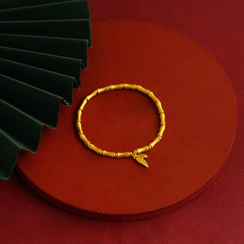 Bamboo-Inspired Gold Bracelet for Girls: Versatile & Trendy Couple's Beads Jewelry