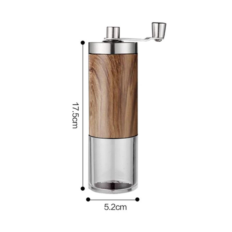 Moedor de grãos de café portátil grão de madeira aço inoxidável manivela mão moedor de café ferramenta de cozinha moedor