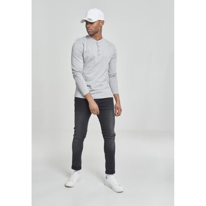 T-shirt - Urban Classics - Henley - Manches longues - 90% Coton - Mixte