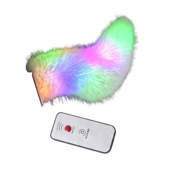 Remote Control Car Tail, Sound Activated Wagging Moving Tail with LED Lights, Rechargeable Quick Release Decoration for Electric Vehicle B