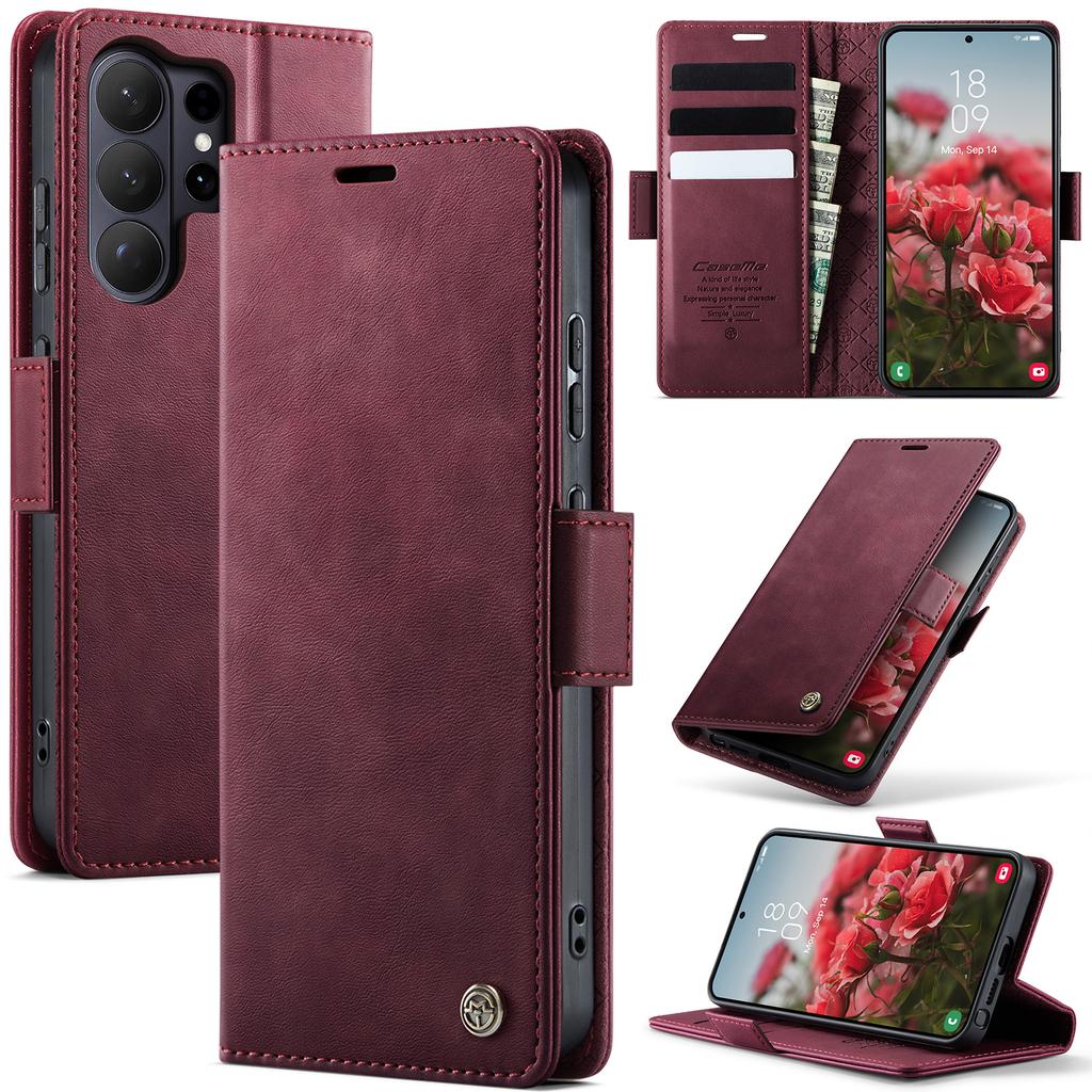 Business Magnetic Cards Solt Wallet Leather Case For Samsung Galaxy S26 Ultra S25 S24 S23 S22 Note 20 Ultra 10 Plus Book Cover