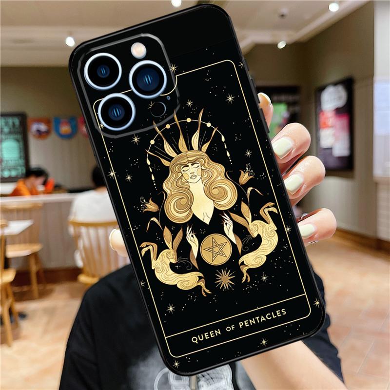 Witches moon Tarot Mystery totem Phone Case For iPhone 11 12 13 14 16 15 Pro Max Mini XS X XR 7 8 Plus Soft Cover Shell