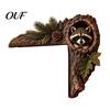 Rustic Cabin Decor Accessories Chipmunk Tree Door Topper, Squirrel Owl Wooden Frame Sign, Funny Whimsical Handcrafted Wall Art Animals Corner