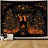 Christmas Decoration Tapestry Christmas Fireplace Warm Gift Scene Tapestry Wall Hanging Digital Print Enormous Tapestry - Polyester Material - Home De