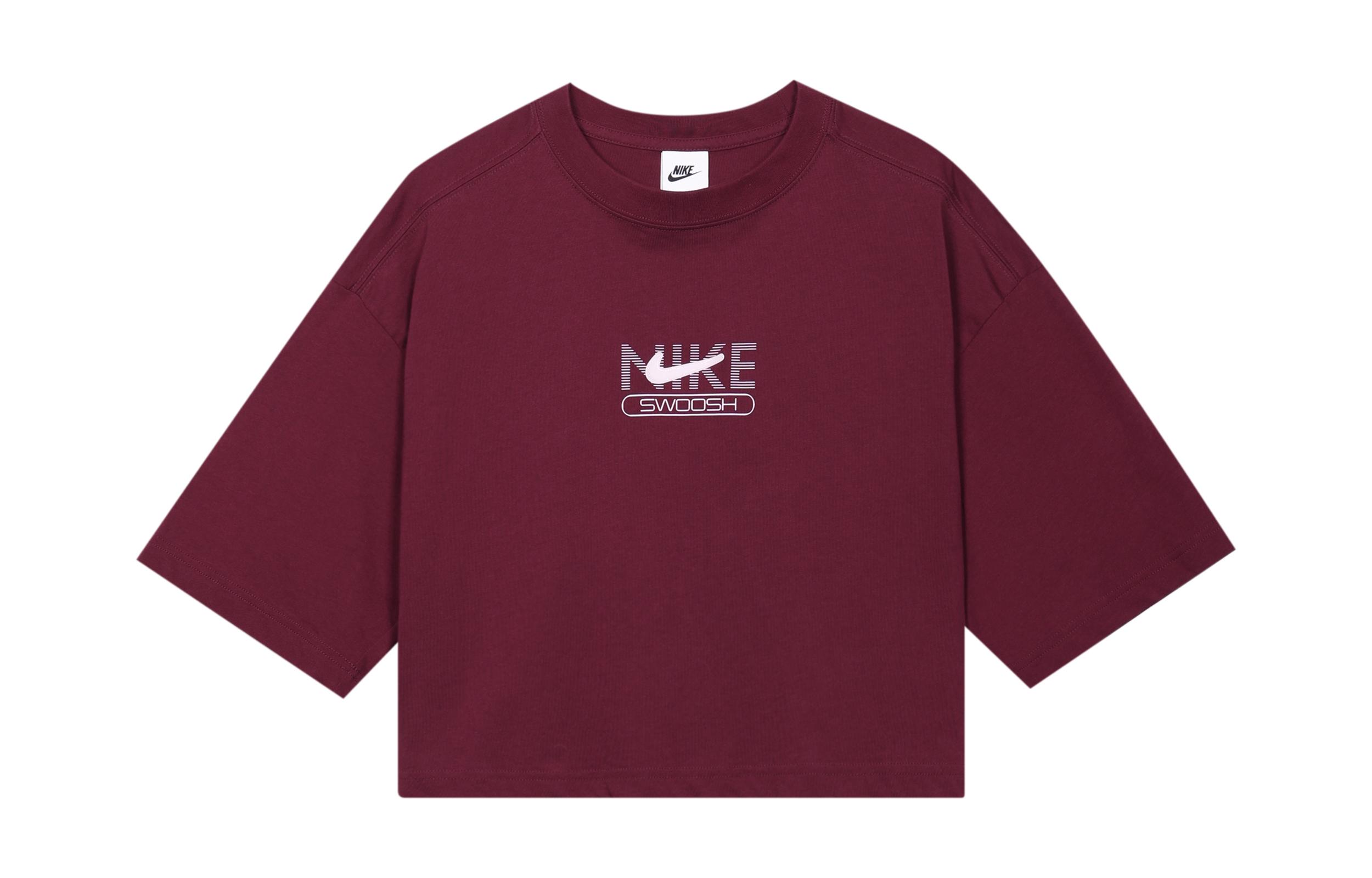 Nike Crop Tops Women s Red Crew Neck Moderate DR5625-638 XL