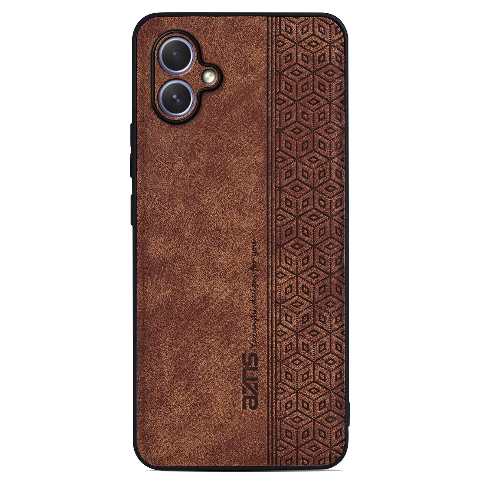 

AZNS For Samsung Galaxy A05 4G Case PU Leather Coated TPU Phone Cover Brown