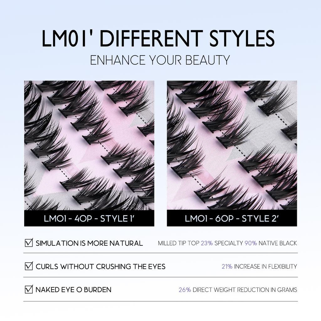 Xiaomi GROINNEYA Lash Clusters Kit 640 Pcs D Curl DIY Eyelash Extensions with Waterproof & Reusable Clusters Long-Lasting Volume Lashes
