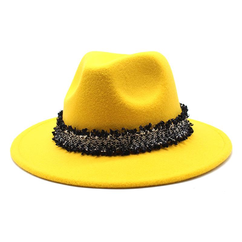 2021 Autumn Men'S And Women'S Woolen Hats, Solid Color Jazz Top Hats, Crystal Diamond Gift Hats