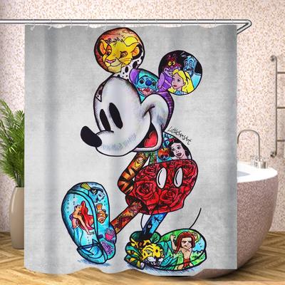 Mickey Bathroom Accessories Shower Curtain Sets Full Set Decorations And Curtains For Waterproof Anime