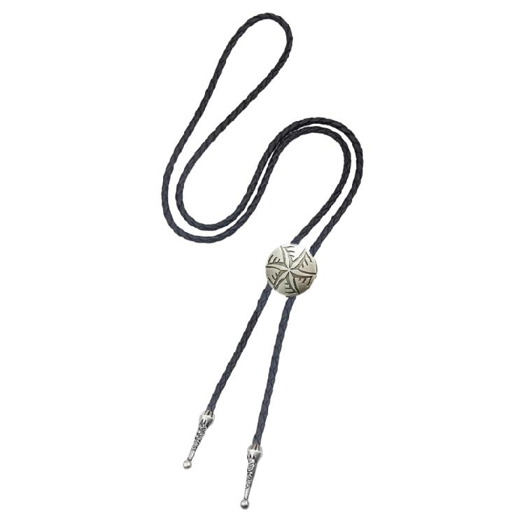 Retro Five Pointed Star Bolo Tie for Men Western Styles Necktie Collar Pendant Rodeos Rope Tie Necklace for Formal Event