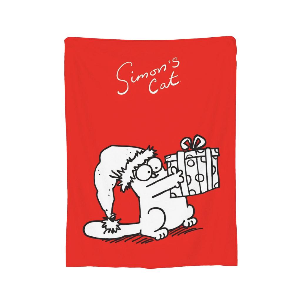Simons Cat Humorous Cat Flannel Blankets Novelty Throw Blankets for Home Hotel Sofa 125*100cm Bedspreads,