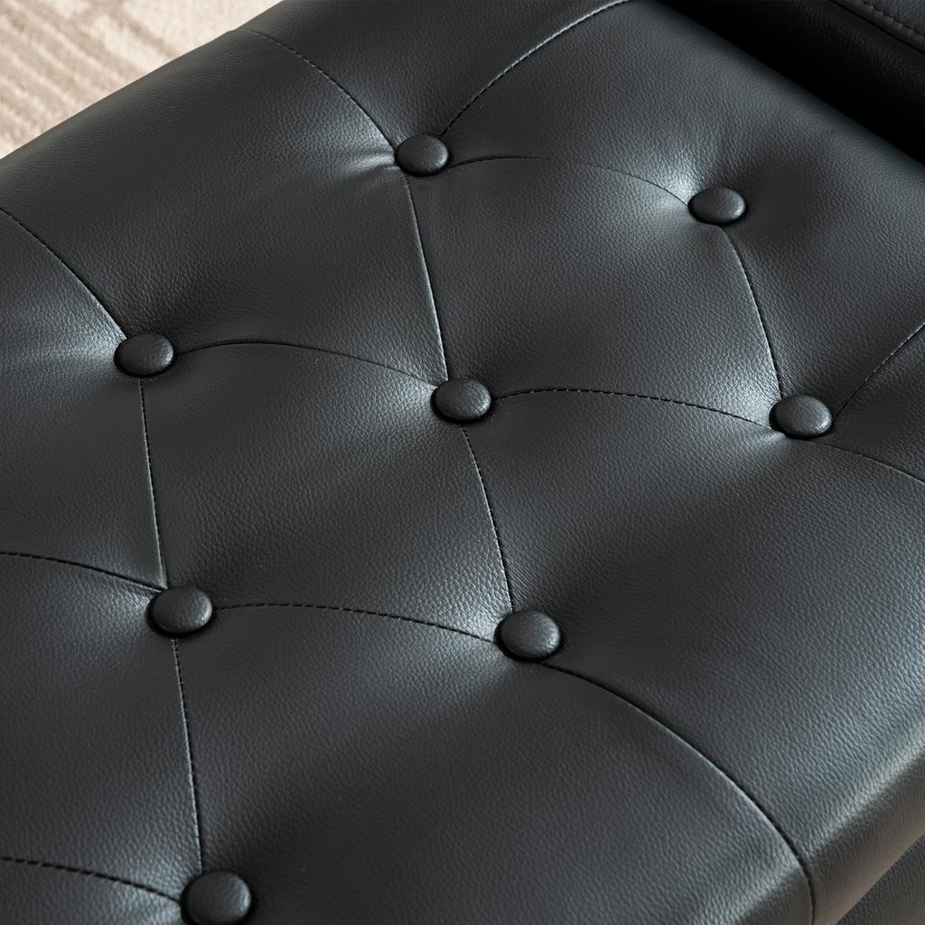 Rectangular Ottoman with Storage, PU Leather, Tufted Bench for Bedroom, Living Room, Entryway, Hallway, Supports 150 kg, Stylish, Functional