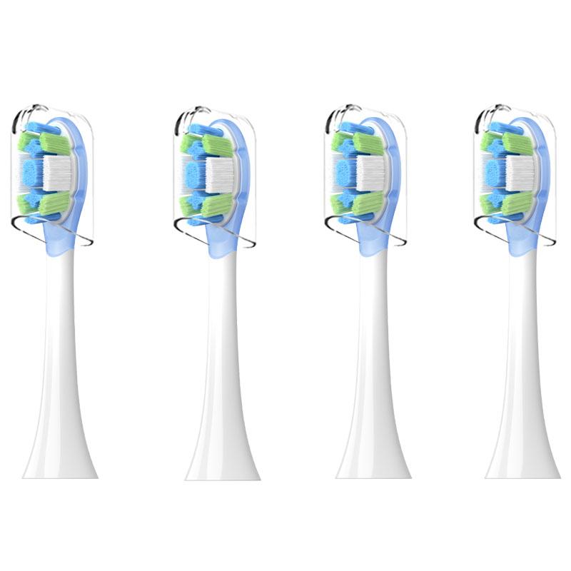 4 STKS Vervangende Borstelkoppen Voor Oscillerende Elektrische Tandenborstel Pro Mijia MES610 MES609 Tandenborstelkop Zachte Borstelharen groen