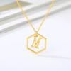 Simple and stylish English alphabet small fresh k gold titanium steel necklace women's accessories geometric collarbone chain