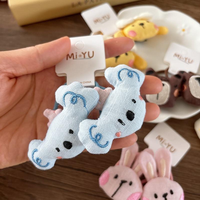 Cute Cartoon Three-dimensional Cotton-padded Embroidered Little Rabbit Hair Tie  Girl Hair Band  Children's Little Duck Hair Band