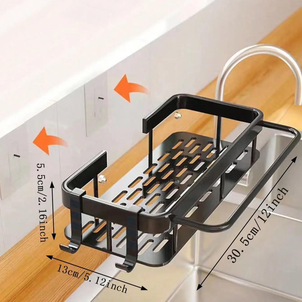 1PC - Kitchen storage rack, cloth drain rack, sink, dishwashing cloth, sponge storage basket, bathroom storage rack
