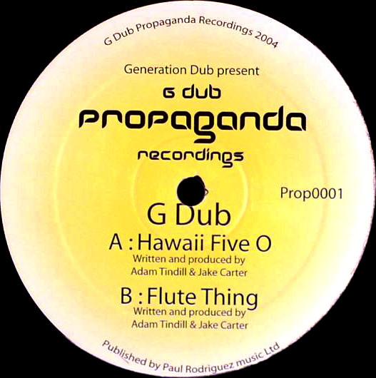 

12inch Record GENERATION DUB Hawaii Five O Flute Thing PROP0001 Propaganda Reco 2004 UK Dance Electronica Used