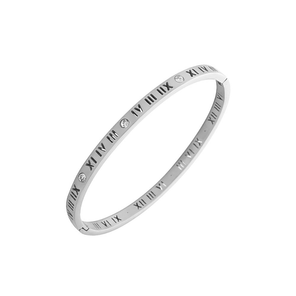 Rose Gold Bamboo Joint Titanium Steel Bangle - Luxurious, Non-fading, Diamond-studded, Waterproof Women's Bracelet.