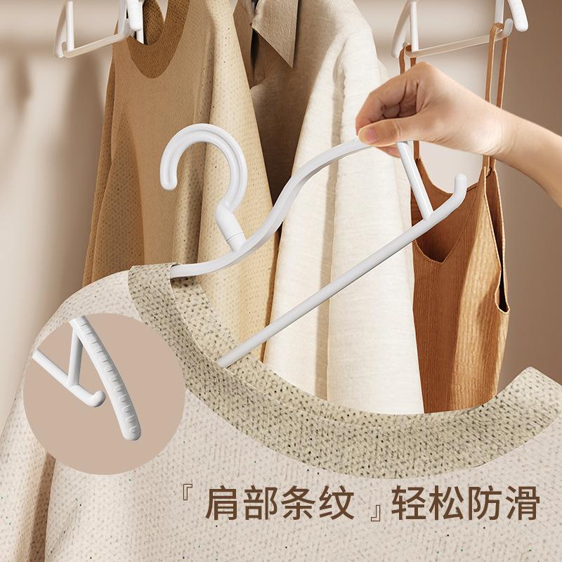 Rotating short neck hanger shrinking neck saving space household hanging wardrobe non-marking anti-shoulder corner slipping short drying large clothes
