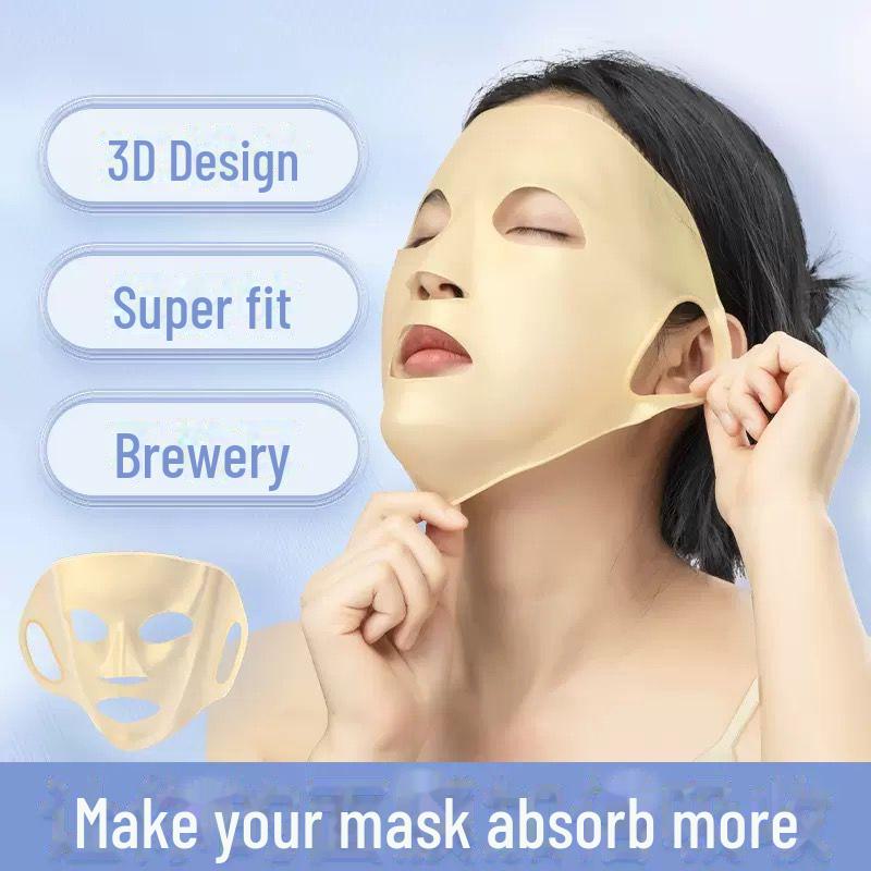 Gold Silicone 3D Wet Compress Mask Cover with Ear Loops