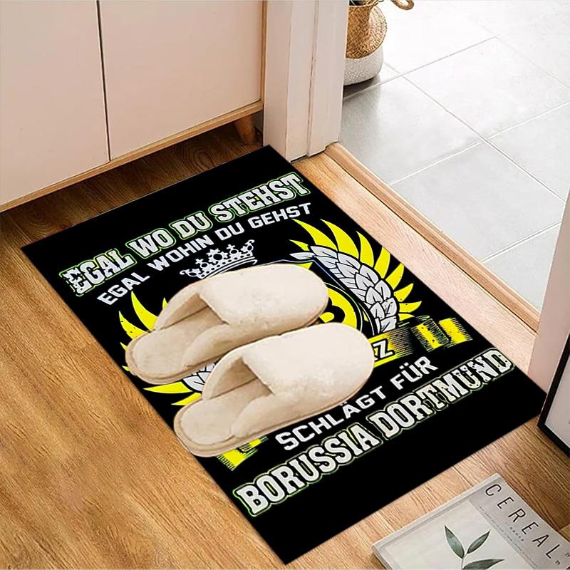Bvb Soccer Ball Design Printed Office Carpet Chair Cushion Entryway Rug, Rugs for Living Room, Bedroom Christmas gifts