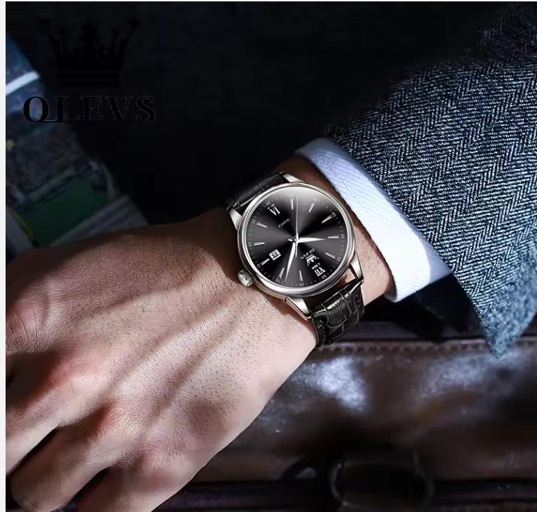 Luxury Business Quartz Watches for Men Leather Strap Original Casual Waterproof Man Watch High Quality Men's Wrist Watches