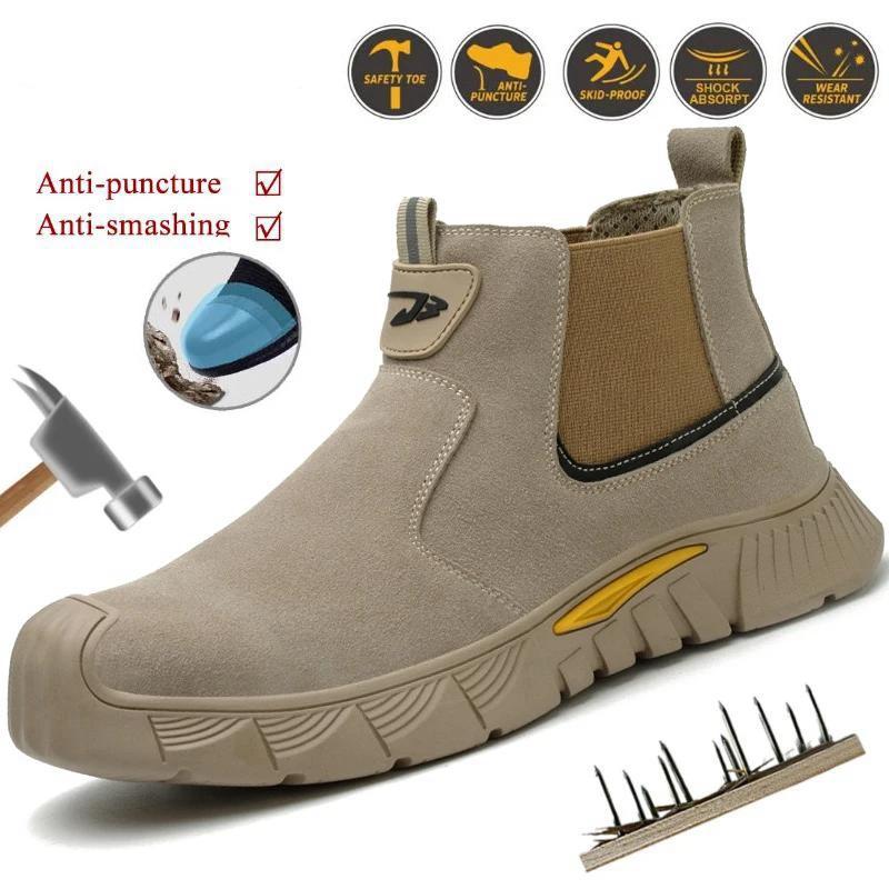 Steel Toe Anti-smash Anti-stabbing Wear-resistant Shoes Fireproof Flower Welder Men's Non-slip Boots Work Safety Shoes