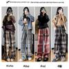 Women's Winter Fleece-Lined Tweed Plaid Wide-Leg Pants: Warm, Thick, Loose, and Straight-Leg Design.