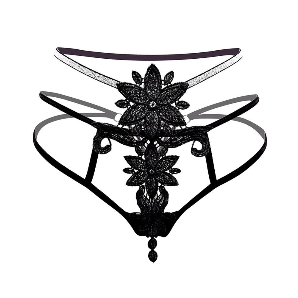 Thong Underwear Women Briefs Flower Embroidery G-String