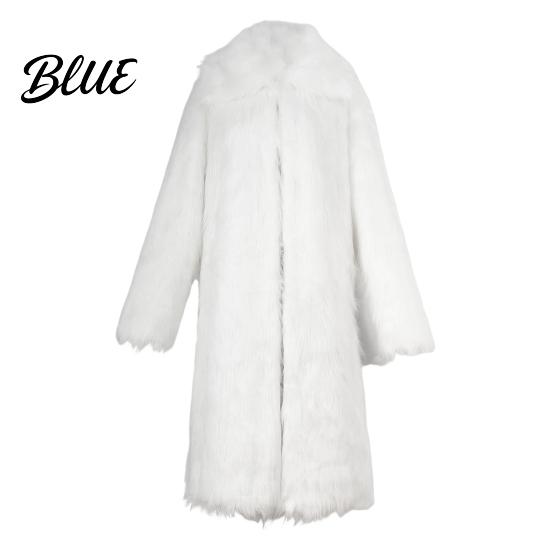 Giacca da Uomo Resistente allo Sbiadimento Aperta Davanti Collo a Revers Manica Pelliccia Cappotto Lungo Finto Antivento Spesso Caldo