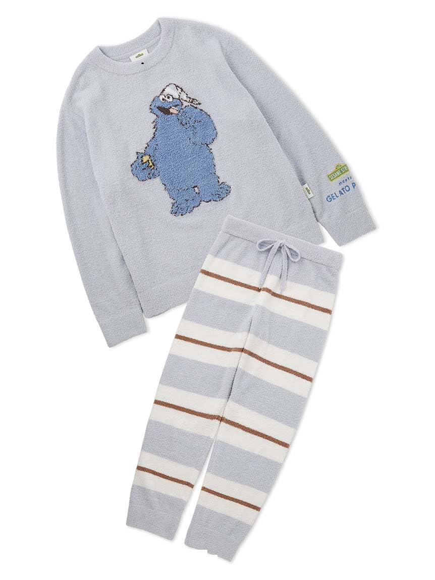 

SESAME STREET HOMME Мотив JQD пуловер длинные брюки комплект PMNT245059 BLU [мороженое пике] и мужской