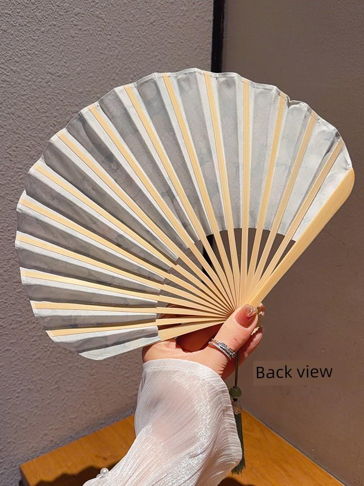 Cute Shell-Shaped Folding Fan for Spring Outings, Hanfu Photoshoots, New Chinese Style, Summer Cooling, Daily Use, Portable Small Folding Fan