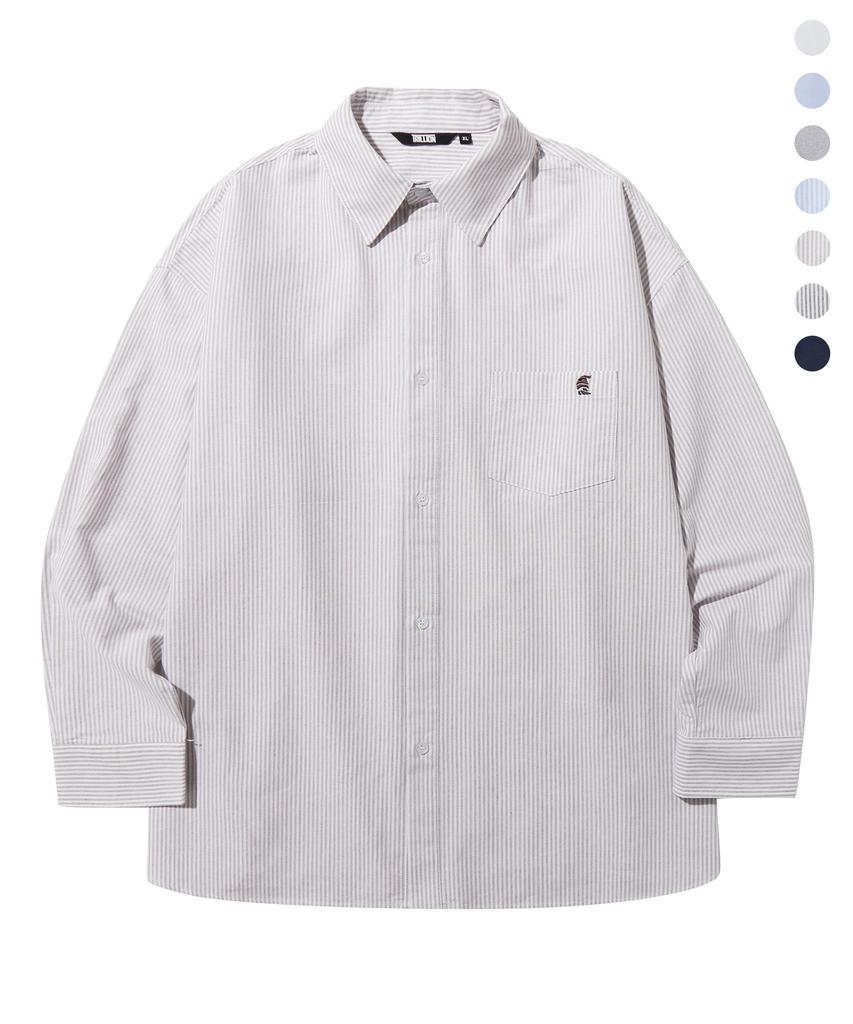 TRILLION City Boy Boat Embroidery Oxford Oversized Shirt_7 Colors (Type A)