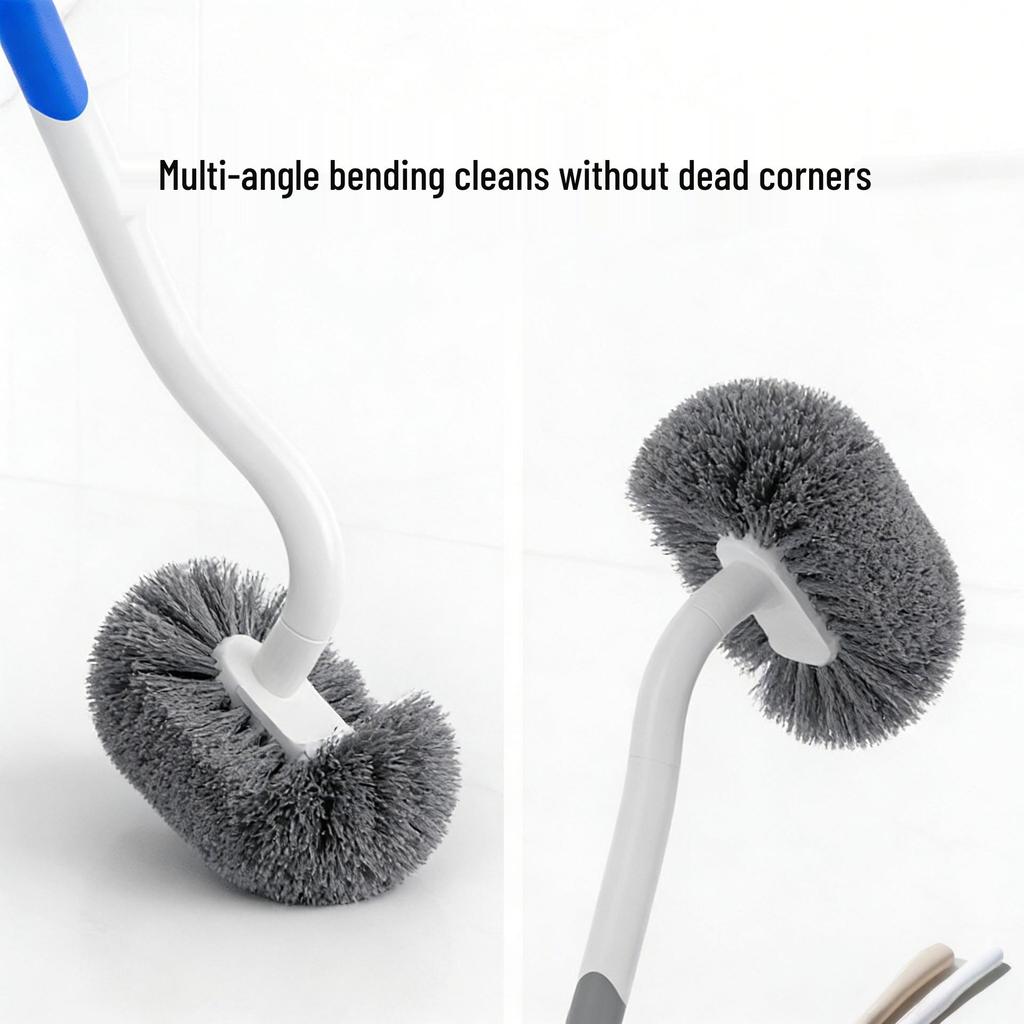 Wall-Mounted Soft Bristle Toilet Brush with Long Handle for Efficient Cleaning