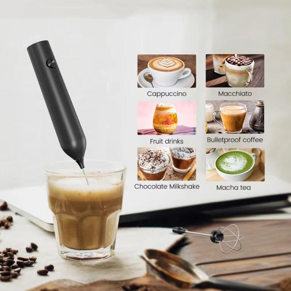304 Stainless Steel Coffee Frother Powerful Electric Whisk Electric Milk Frother  Baking Tool
