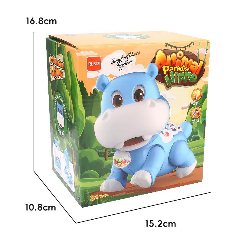 Electric Swing Walking Little Lion Music Light Cute Fun Crawling Hippo Children's Educational Toys