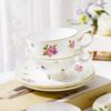 European Style Ceramic Coffee Cup and Dish Set Afternoon Tea Milk Cup Tea Cup Juice Cups Retro Floral Pattern Beverage Container