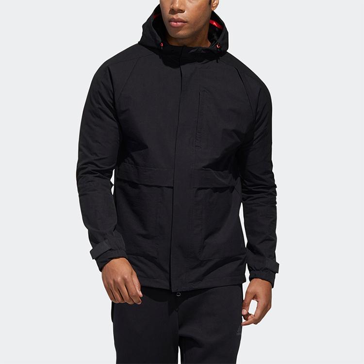 Adidas Jackets Men's Black Hooded Moderate Other (Unisex) Jackets GF4018
