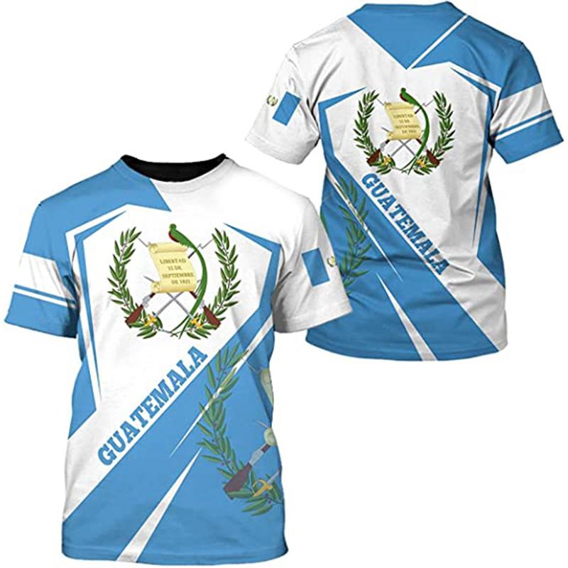 3D Print Guatemala National Flag T-shirt for Men Short Sleeve Oversized Tees Top Streetwear Men O Neck Hip Hop Tshirt Homme