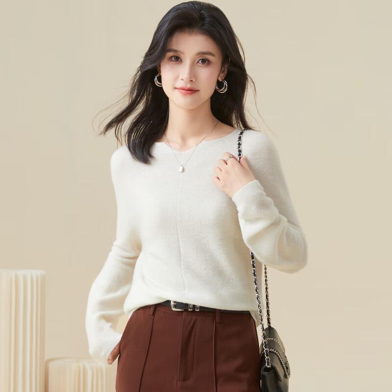 

Jinjv Women s V-Neck Cashmere Blend Sweater M